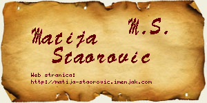 Matija Staorović vizit kartica